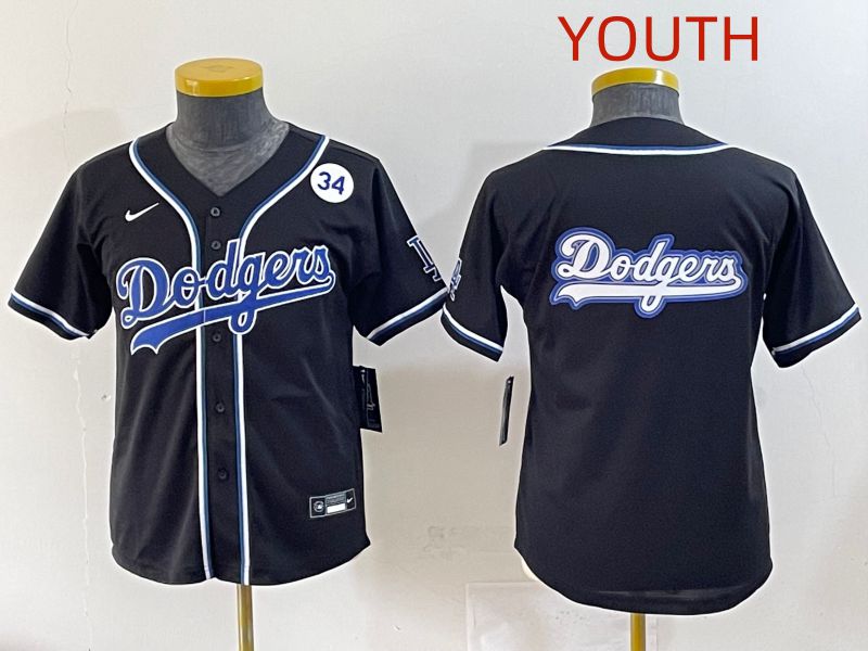 Youth 2025 Los Angeles Dodgers Blank Black Three generations Fashion Nike MLB Jersey style 22->youth mlb jersey->Youth Jersey